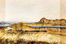 Watercolour, Judea Redoubt, New Zealand, 1864