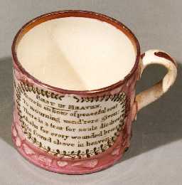 Sunderland Ware mug, 68th Light Infantry, 1840