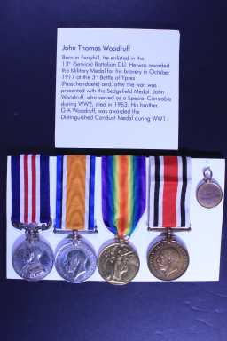 Victory Medal (1914-18) - 22-1014 SJT. J.T. WOODRUFF. 