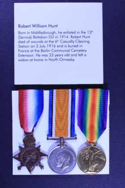 Victory Medal (1914-18) - 24817 PTE. R.W. HUNT. DURH.L.I