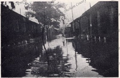 Photograph of flooding at the barracks ...