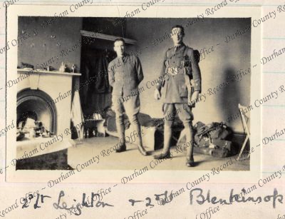 Photograph of two officers their billet...