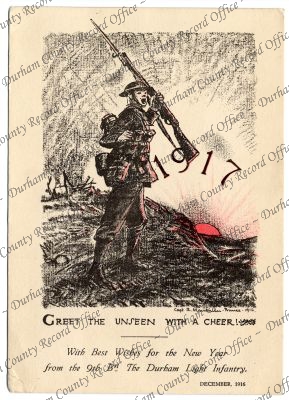 Christmas card of the 9th Battalion The... Christmas card of the 9th Battalion The...