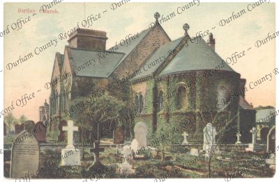 Postcard of Birtley Church, postmarked 1... Postcard of Birtley Church, postmarked 1...