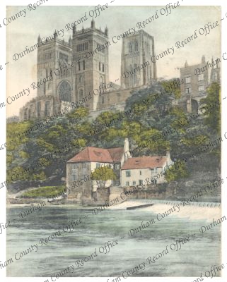 Postcard of Durham Cathedral, postmarked... Postcard of Durham Cathedral, postmarked...