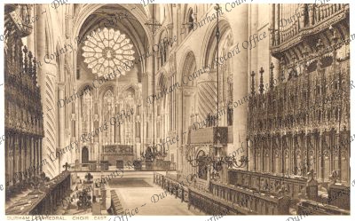 Postcard of the East Choir, Durham Cathe... Postcard of the East Choir, Durham Cathe...