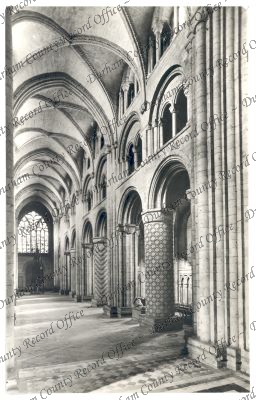 Postcard of the Nave looking west, Durha... Postcard of the Nave looking west, Durha...