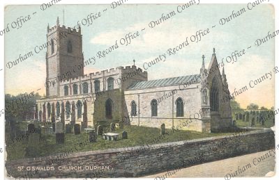 Postcard of St. Oswald's Church, Durham,... Postcard of St. Oswald's Church, Durham,...