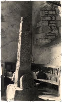 Photograph of a stone monumental pillar ... Photograph of a stone monumental pillar ...