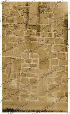 Photograph of the blocked up Saxon doorw... Photograph of the blocked up Saxon doorw...
