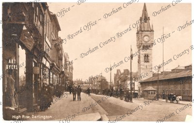 Postcard of a photograph of High Row, Da... Postcard of a photograph of High Row, Da...