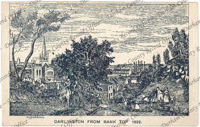 Postcard of a picture of Darlington from... Postcard of a picture of Darlington from...
