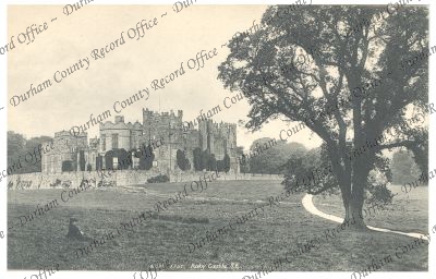 Postcard of a photograph of Raby Castle,... Postcard of a photograph of Raby Castle,...