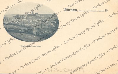 Postcard with vignette of Durham from Wh... Postcard with vignette of Durham from Wh...