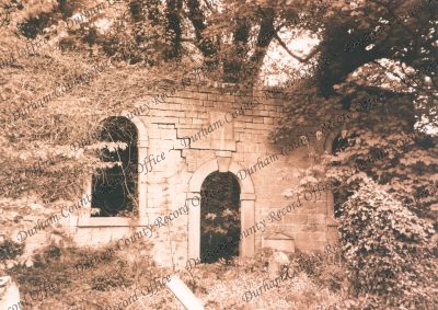 Photograph of ruins of the old church in... Photograph of ruins of the old church in...