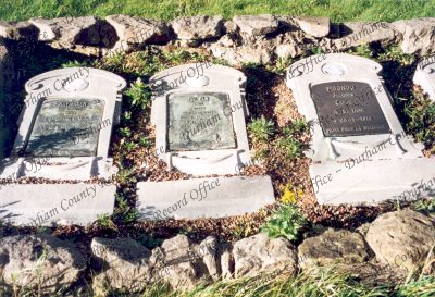 Photograph of headstones of three Belgia... Photograph of headstones of three Belgia...