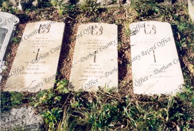 Photograph of headstones of three Belgia... Photograph of headstones of three Belgia...