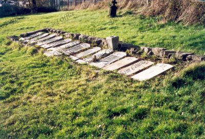 Photograph of the headstones of the thir... Photograph of the headstones of the thir...