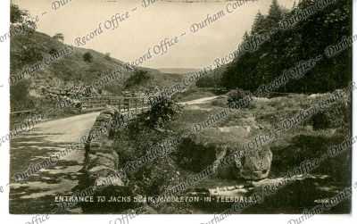 Postcard photograph of entrance to Jack'... Postcard photograph of entrance to Jack'...