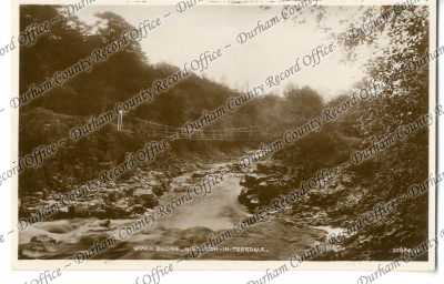 Postcard photograph of Winch Bridge, Mid... Postcard photograph of Winch Bridge, Mid...
