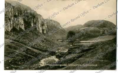 Postcard photograph of Holwick Scarr, Mi... Postcard photograph of Holwick Scarr, Mi...
