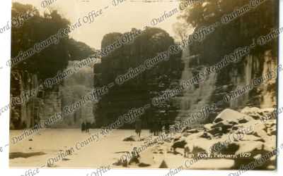 Postcard photograph of High Force, Febru... Postcard photograph of High Force, Febru...