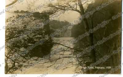 Postcard photograph of High Force, Febru... Postcard photograph of High Force, Febru...