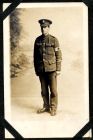 Photograph of a corporal with a medical orderly armband, a prisoner of war, endorsed: [Bandsman] G. Grant, [1st Battalion] Welsh Regiment, to remind you of happy times spent in swinging the hammer, 19