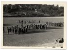 Photograph, possibly of the 19th Cadet Battalion, The Durham Light Infantry, on parade on Durham racecourse, n.d., [pre 1950]