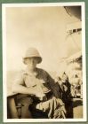 Photograph of an unidentified soldier taken on board a ship (possibly the Dilwara en route to Shanghai), China, captioned Somewhere at sea [4], c.1937