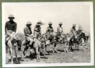 Photograph of a group of soldiers on donkeys, captioned Paomachang in review order [China][11], c.1938