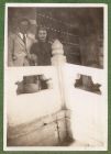 Photograph of an unidentified man and woman [possibly Irenee Von Trenberg and H.C.R. Lees], captioned At the entrance to the Temple of the Sleeping Buddha [59], c.1939