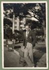 Photograph of a man [possibly H.C.R. Lees], captioned Near the Jade Palace in Western Hills [61], c.1939