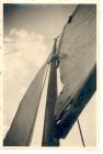Photograph of a view of a sailing boat mast, taken at Lübeck, Germany, May - June 1945