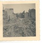 Photograph of a view of the ruins of Marien Strasse, taken at Hannover, Germany, 1945