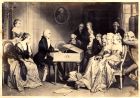 Print of Mozart playing before the Court at Vienna, [Austria] c.1860