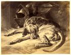 Print of The sleeping bloodhound by Landseer, c.1860