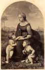 Print of La Belle Jardiniere by Raphael, captioned Madonna del Giardino, c.1860