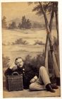 Photograph of a recumbent man in civilian dress, c.1850