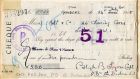 A money cheque for £5 signed by P.H.B. Lyon, Graudenz, West Prussia, Germany, 24 July 1918