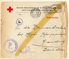 Envelope from the Red Cross addressed to the commandant for the attention of P.H.B. Lyon, Graudenz, West Prussia, Germany, 16 July 1918