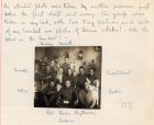 Group photograph of members of P.H.B. Lyon's room in prison camp, captioned: clock-wise from top : Murray, Arnott, Broadbent, P.H.B.L., Bytheway, Jordan, McCan, Reid, Ellis, Russell, Graudenz Prisoner
