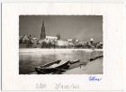 Christmas card containing a photograph of Ulm Cathedral, and the River Danube, Germany, in winter; from Ferdinand Heim [to Colonel H. McBain], n.d. [1950s - 1960s]