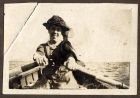 Photograph of mother [Mary McBain] rowing a boat, n.d. [ c.1916]