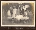 Group photograph of a tennis party, Connie McBain, Mrs. Ferguson, May McBain, Wilfred McBain, Nic, Pickett and Miss Pratt, Malta, n.d. [ c.1919]