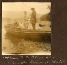 Photograph of Hubert McBain and The Alexanders in a rowing boat on Derwentwater, Cumberland, n.d. [1919]