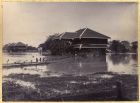 Photograph of Major Saunders' bungalow during the floods, Mandalay, Burma, 1899
