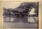 Photograph of the barracks under water during the floods, captioned: The Durham Light Infantry were in occupation of these barracks at the time, Mandalay, Burma, 1899