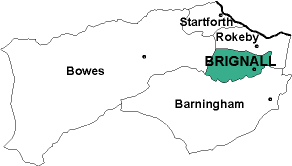 Map showing parishes adjacent to Brignall St. Mary