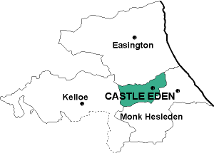 Map showing parishes adjacent to Castle Eden St. James